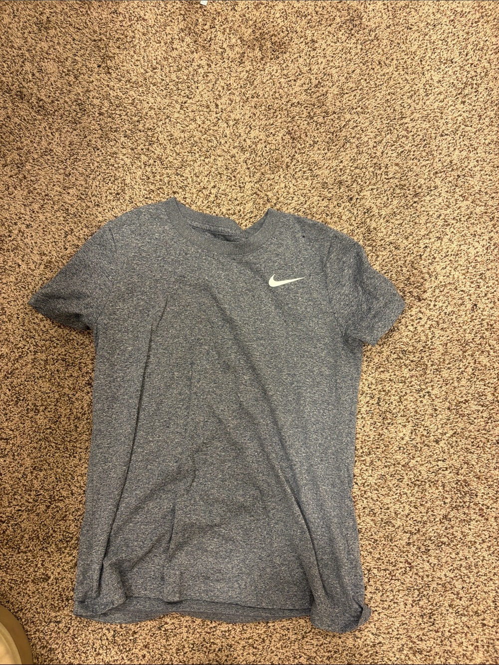 Nike Heathered Navy Athletic Tee with White Swoosh